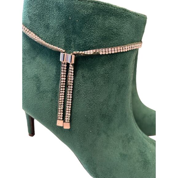 Allegra K Women's Bling Rhinestone Pointed Toe Stiletto Ankle Boots Size 9 - Picture 4 of 12